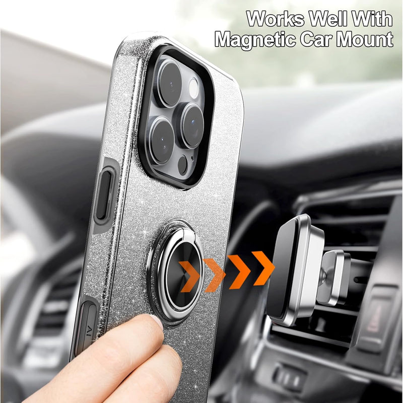 iPhone 16 Case 360°Ring Holder Kickstand Magnetic Car Mount Protective Sturdy Cover - Gorilla Cases