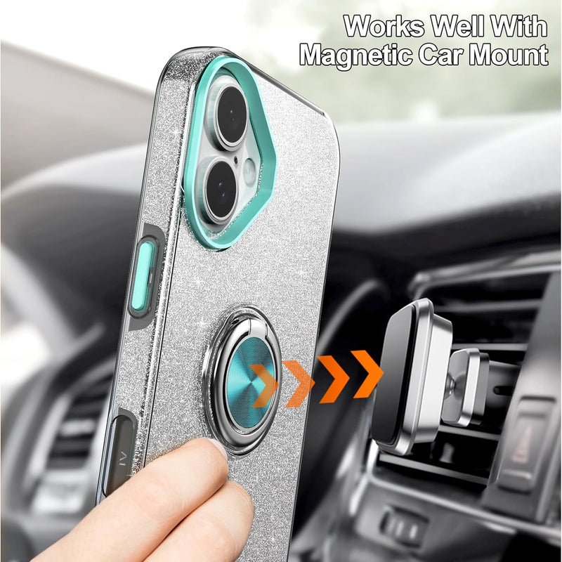 iPhone 16 Case 360°Ring Holder Kickstand Magnetic Car Mount Protective Sturdy Cover - Gorilla Cases