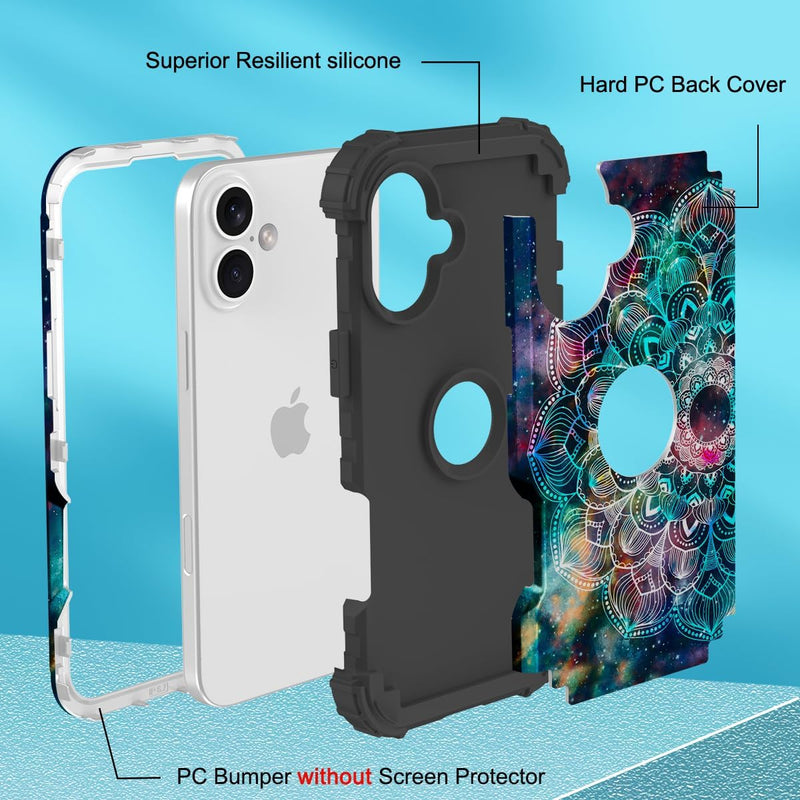 iPhone 16 Case 6.1", Heavy Duty Shockproof Protection Soft Silicone Bumpers Hybrid Protective Case - Gorilla Cases