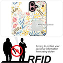 iPhone 16 Case Marble Pattern Double Magnetic Clasp Shockproof Cover 6.1"