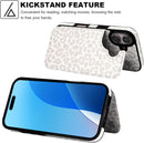 iPhone 16 Case Marble Pattern Double Magnetic Clasp Shockproof Cover 6.1"