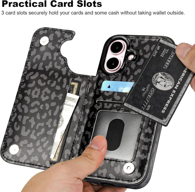 iPhone 16 Case Marble Pattern Double Magnetic Clasp Shockproof Cover 6.1" - Gorilla Cases