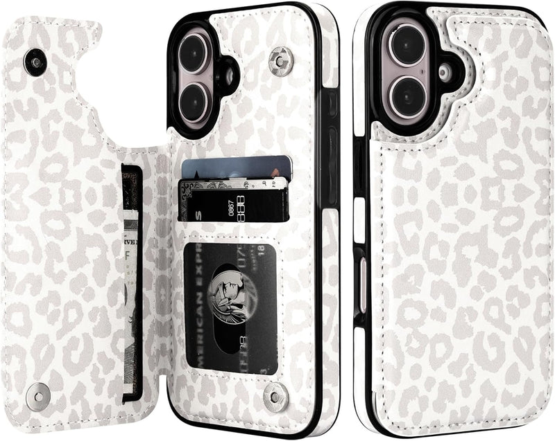 iPhone 16 Case Marble Pattern Double Magnetic Clasp Shockproof Cover 6.1" - Gorilla Cases