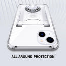 iPhone 16 Case, Minimalist Wallet Case Card Holder Protective Cover - Clear