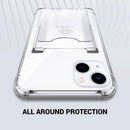 iPhone 16 Case, Minimalist Wallet Case Card Holder Protective Cover - Clear