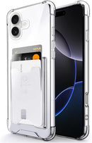 iPhone 16 Case, Minimalist Wallet Case Card Holder Protective Cover - Clear