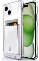 iPhone 16 Case, Minimalist Wallet Case Card Holder Protective Cover - Clear