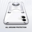 iPhone 16 Case, Minimalist Wallet Case Card Holder Protective Cover - Clear