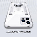 iPhone 16 Case, Minimalist Wallet Case Card Holder Protective Cover - Clear