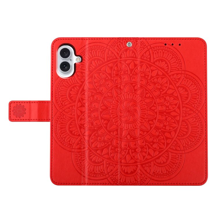 iPhone 16 Flower Embossed Leather Phone Case