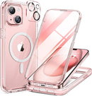 Iphone 16 Full - Body Bumper Phone Case with Built - In Full Glass Screen & Lens Protector