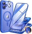 Iphone 16 Full - Body Bumper Phone Case with Built - In Full Glass Screen & Lens Protector