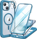 Iphone 16 Full - Body Bumper Phone Case with Built - In Full Glass Screen & Lens Protector