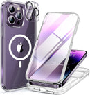 Iphone 16 Full - Body Bumper Phone Case with Built - In Full Glass Screen & Lens Protector