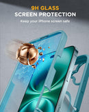 Iphone 16 Full - Body Bumper Phone Case with Built - In Full Glass Screen & Lens Protector