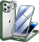 Iphone 16 Full - Body Bumper Phone Case with Built - In Full Glass Screen & Lens Protector