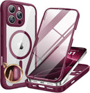 Iphone 16 Full - Body Bumper Phone Case with Built - In Full Glass Screen & Lens Protector