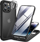 Iphone 16 Full - Body Bumper Phone Case with Built - In Full Glass Screen & Lens Protector