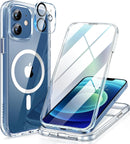 Iphone 16 Full - Body Bumper Phone Case with Built - In Full Glass Screen & Lens Protector