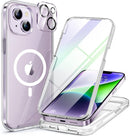 Iphone 16 Full - Body Bumper Phone Case with Built - In Full Glass Screen & Lens Protector