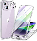 Iphone 16 Full - Body Bumper Phone Case with Built - In Full Glass Screen & Lens Protector