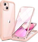 Iphone 16 Full - Body Bumper Phone Case with Built - In Full Glass Screen & Lens Protector