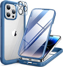 Iphone 16 Full - Body Bumper Phone Case with Built - In Full Glass Screen & Lens Protector