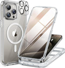 Iphone 16 Full - Body Bumper Phone Case with Built - In Full Glass Screen & Lens Protector