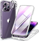 Iphone 16 Full - Body Bumper Phone Case with Built - In Full Glass Screen & Lens Protector