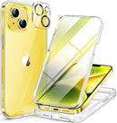 Iphone 16 Full - Body Bumper Phone Case with Built - In Full Glass Screen & Lens Protector