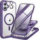 Iphone 16 Full - Body Bumper Phone Case with Built - In Full Glass Screen & Lens Protector