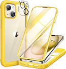 Iphone 16 Full - Body Bumper Phone Case with Built - In Full Glass Screen & Lens Protector