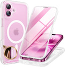 Iphone 16 Full - Body Bumper Phone Case with Built - In Full Glass Screen & Lens Protector