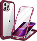 Iphone 16 Full - Body Bumper Phone Case with Built - In Full Glass Screen & Lens Protector