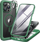 Iphone 16 Full - Body Bumper Phone Case with Built - In Full Glass Screen & Lens Protector