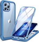 Iphone 16 Full - Body Bumper Phone Case with Built - In Full Glass Screen & Lens Protector