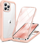 Iphone 16 Full - Body Bumper Phone Case with Built - In Full Glass Screen & Lens Protector