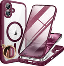 Iphone 16 Full - Body Bumper Phone Case with Built - In Full Glass Screen & Lens Protector