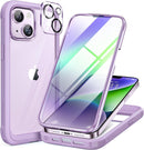 Iphone 16 Full - Body Bumper Phone Case with Built - In Full Glass Screen & Lens Protector