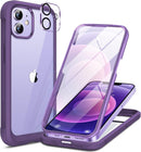 Iphone 16 Full - Body Bumper Phone Case with Built - In Full Glass Screen & Lens Protector