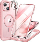 Iphone 16 Full - Body Bumper Phone Case with Built - In Full Glass Screen & Lens Protector