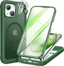 Iphone 16 Full - Body Bumper Phone Case with Built - In Full Glass Screen & Lens Protector