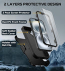 iPhone 16 Plus Belt Clip Case with 2 Screen Protectors & Kickstand