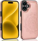 iPhone 16 Plus Flip Folio Wallet Case Credit Card Holder Slot PU Leather Cover 6.7 inch Blue