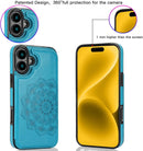 iPhone 16 Plus Flip Folio Wallet Case Credit Card Holder Slot PU Leather Cover 6.7 inch Blue