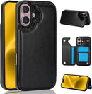 iPhone 16 Plus Flip Folio Wallet Case Credit Card Holder Slot PU Leather Cover 6.7 inch Blue