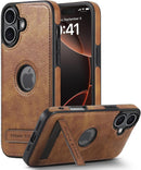 iPhone 16 Plus Leather Case with Kickstand & Camera Protection