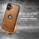 iPhone 16 Plus Leather Case with Kickstand & Camera Protection