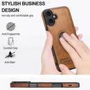 iPhone 16 Plus Leather Case with Kickstand & Camera Protection