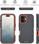 iPhone 16 Plus Military Case with Belt Clip & Dustproof Port Cover